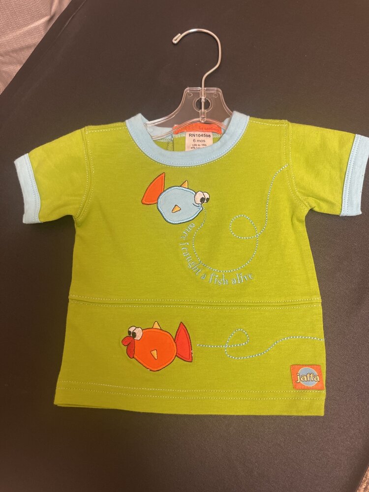 Green Fish T-shirt,  Size 6M