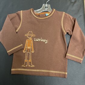 Brown Cowboy Long Sleeve T-shirt, Size 18M