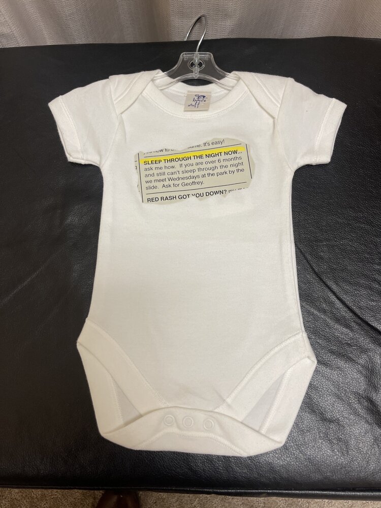 White Sleep Through the Night Onesie, Size 3M