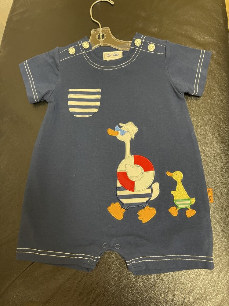 Navy Duck  and Ducklings Creeper, Size 3M