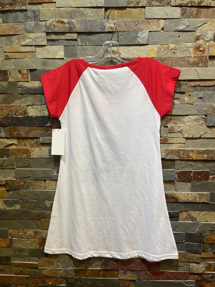 White, Red & Black Born 2 Shine T-shirt Dress