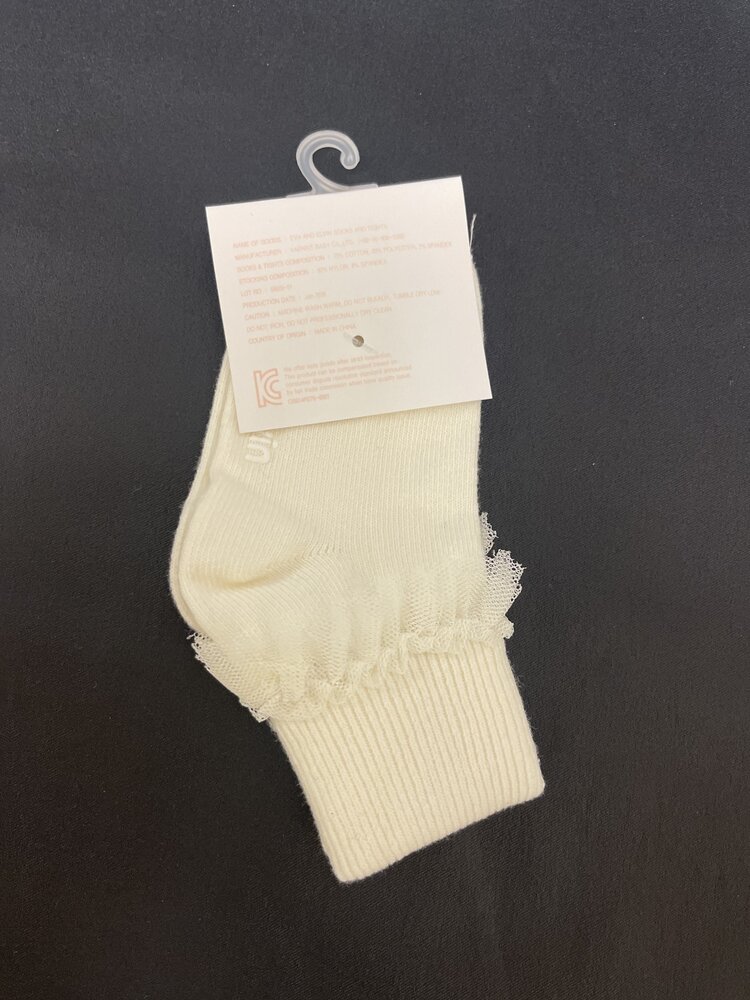 Ivory Chiffon Frill Anklets