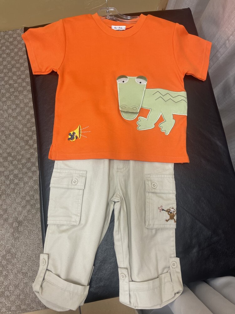 Orange & Tan Gator Set, Size 2T
