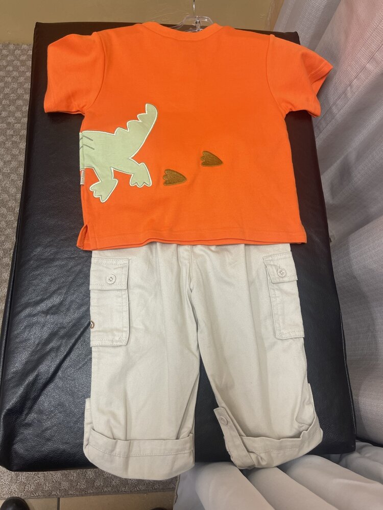 Orange & Tan Gator Set, Size 2T