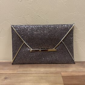 Bronze w/Gold Trim Envelope Sparkle Clutch