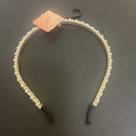 White Classic Faux Pearl Slim Tiara Headband