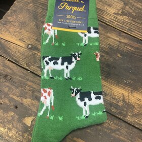 Green Cows Socks, Size 10-13