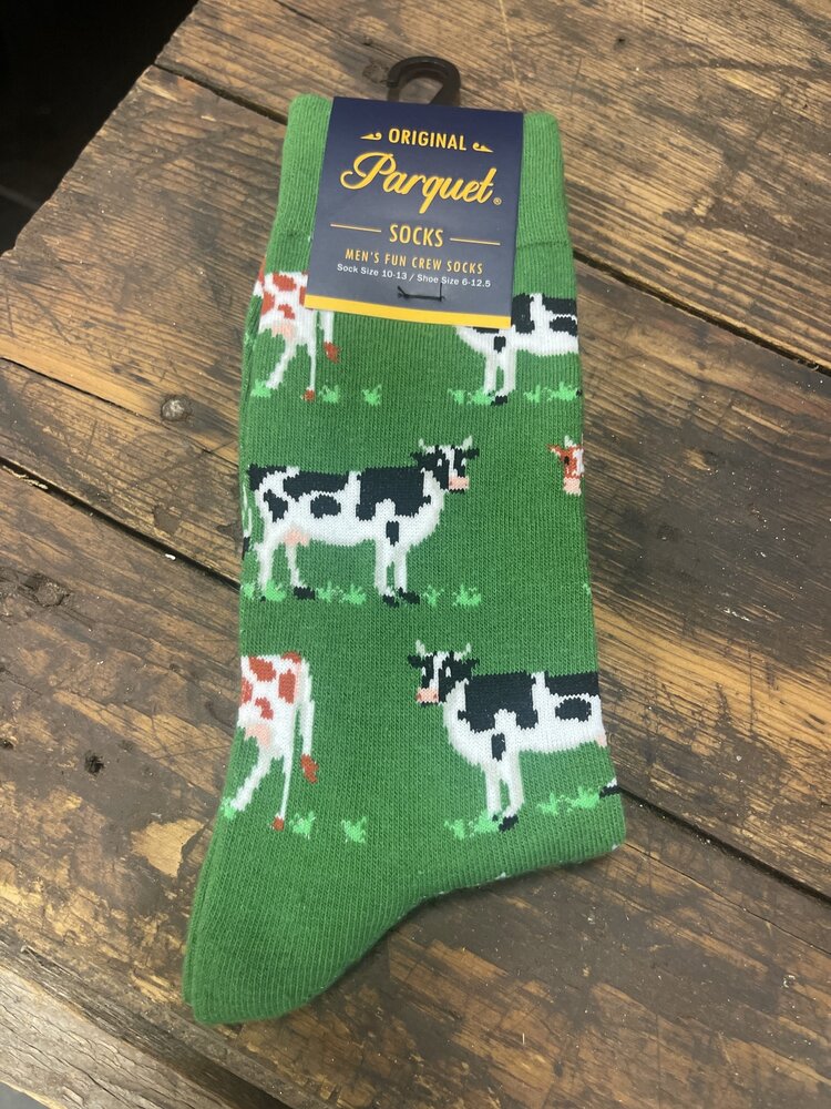 Green Cows Socks, Size 10-13