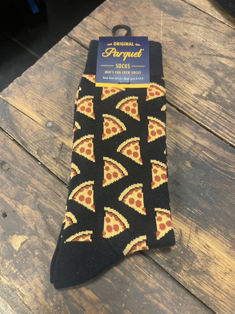 Black Pepperoni Pizza Socks, Size 10-13