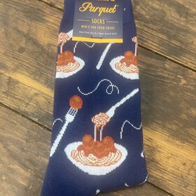Navy Spaghetti & Meatballs Socks, Size 10-13