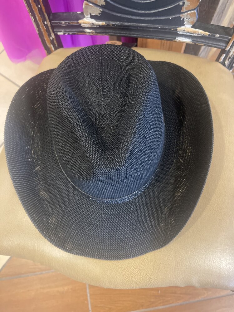 Black Jewel Charm Trim Cowboy Hat, O/S