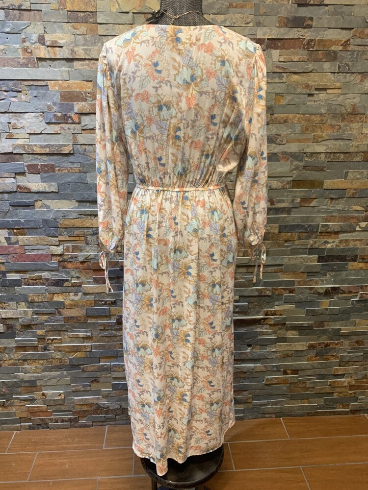 Lovestitch Oatmeal Floral Empire Waist Midi Dress