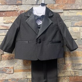 Black Infant 5 Piece Tuxedo Set