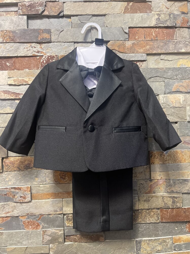 Black Infant 5 Piece Tuxedo Set