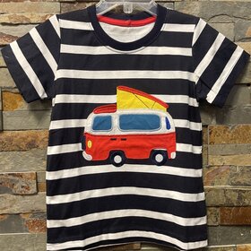 Navy & White Striped T-Shirt w/ VW Van