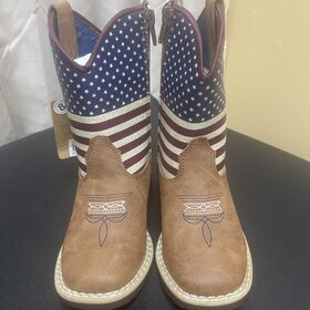 M & F Western Products Twister Toddler Jacob Stars & Stripes Boot, Size 8