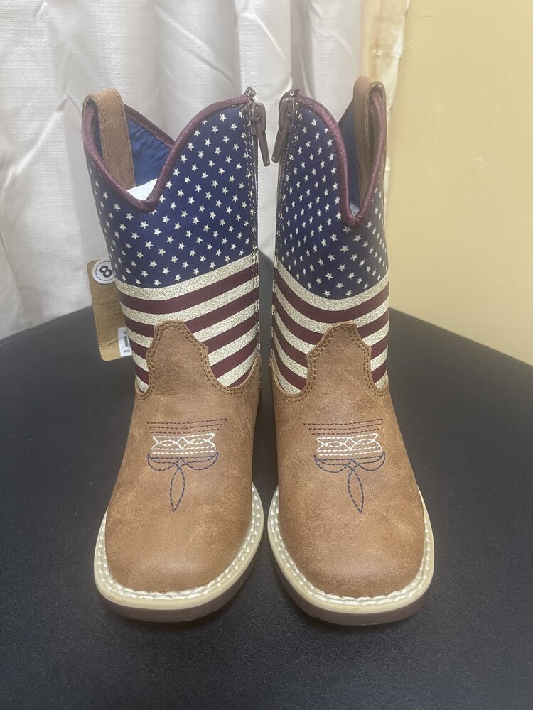 M & F Western Products Twister Toddler Jacob Stars & Stripes Boot, Size 8