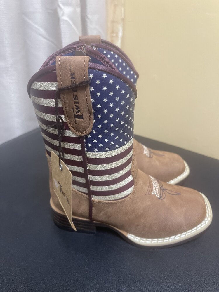 M & F Western Products Twister Toddler Jacob Stars & Stripes Boot, Size 8