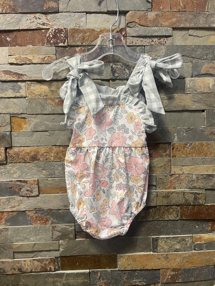 White Multi Floral Baby Girls Summer Romper