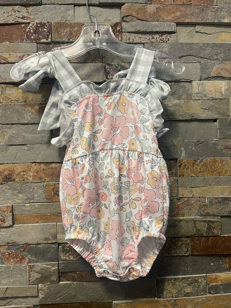 White Multi Floral Baby Girls Summer Romper