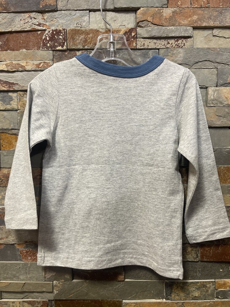 Gray Long Sleeve Shark Dinner Time T-shirt