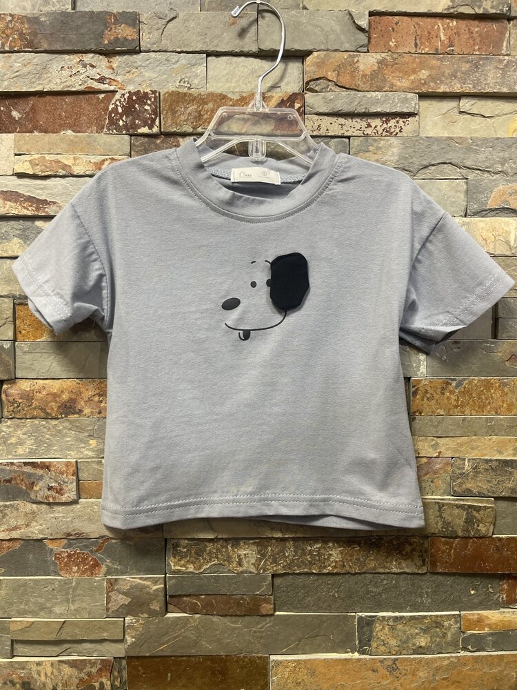 Blue-Gray Puppy Face T-shirt