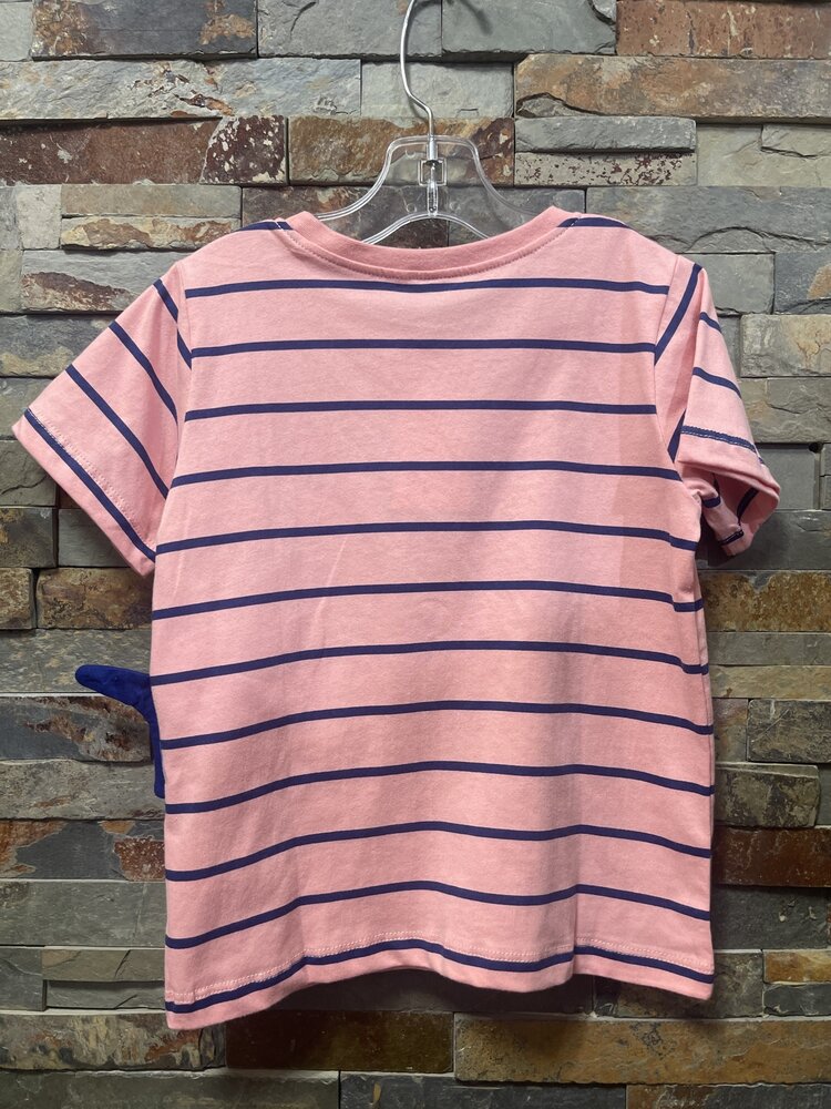 Pink & Blue Striped Shark T-shirt