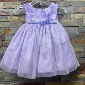 Lavender Chiffon Flower Dress, Size S (6M)
