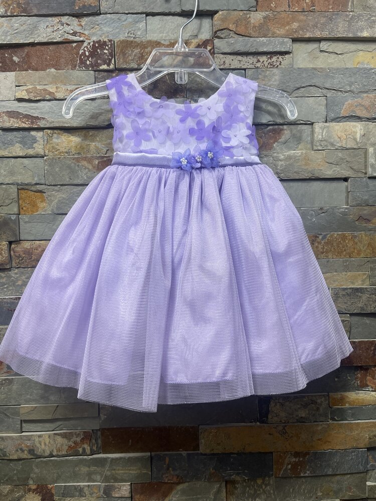 Lavender Chiffon Flower Dress, Size S (6M)