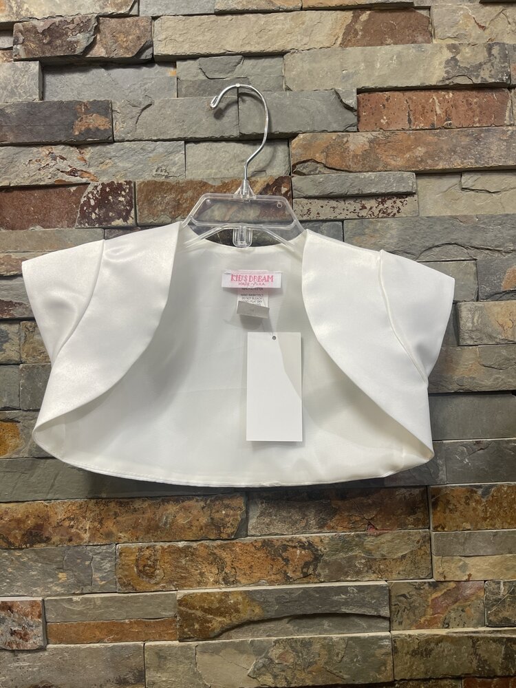 Ivory Satin Kids Bolero Jacket