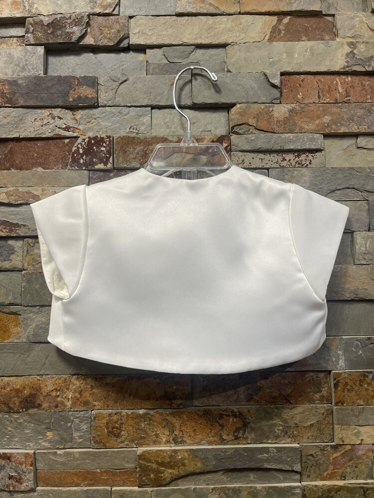 Ivory Satin Kids Bolero Jacket