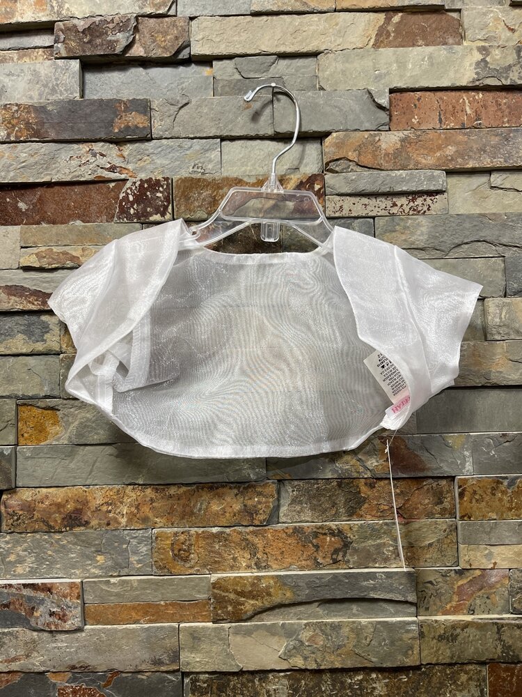 White Organza Kids Bolero Jacket