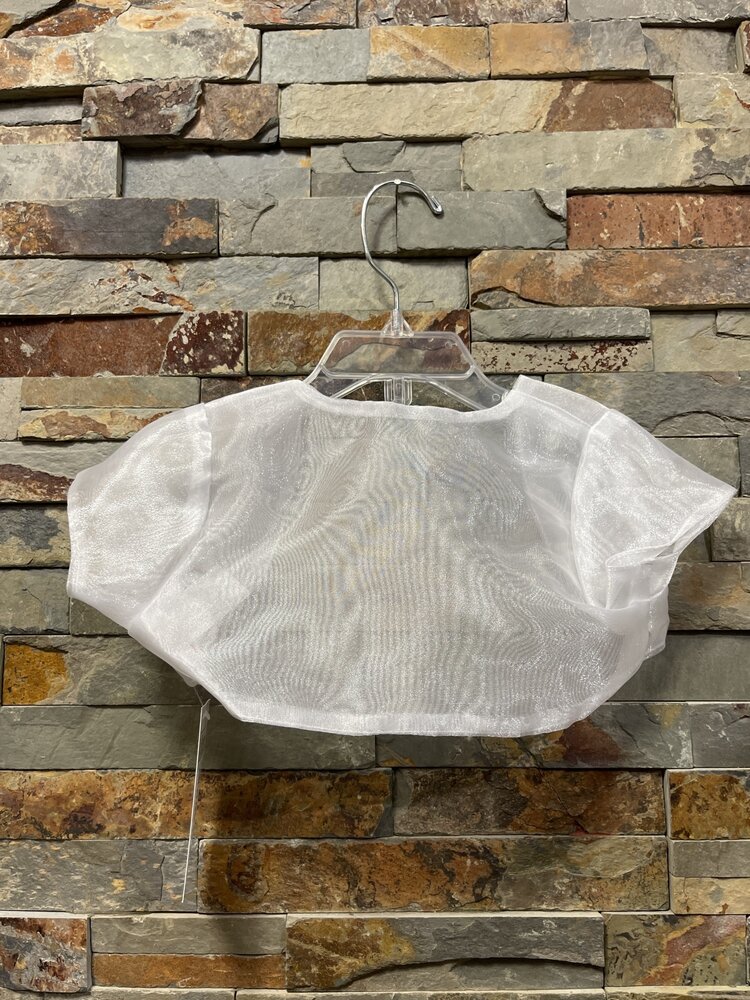 White Organza Kids Bolero Jacket