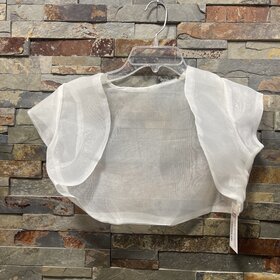 Ivory Sheer Organza Kids Bolero Jacket