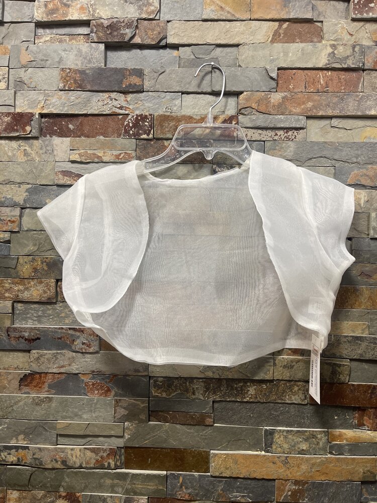 Ivory Sheer Organza Kids Bolero Jacket