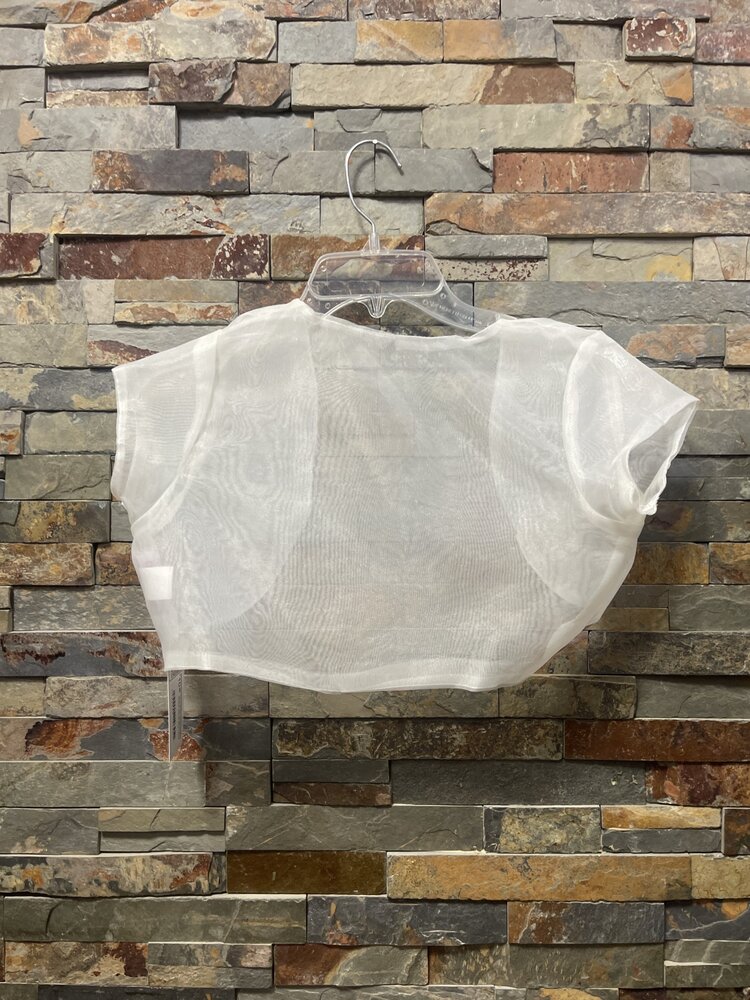 Ivory Sheer Organza Kids Bolero Jacket