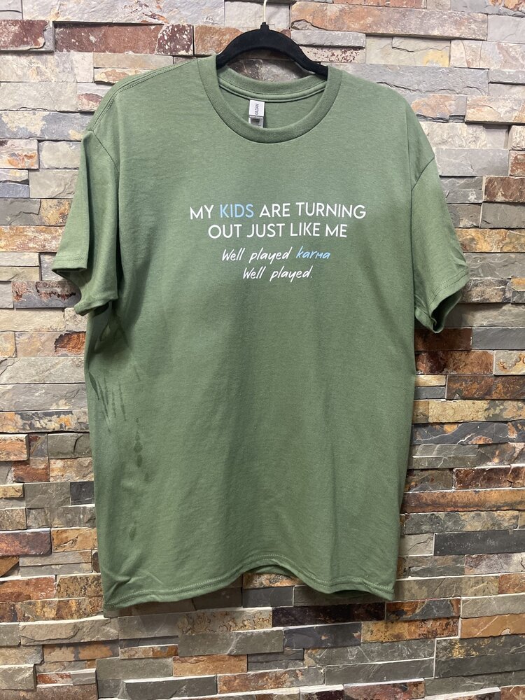 Military Green My Kids Are Turning T-shirt