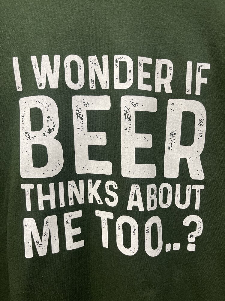 Forest Green I Wonder if Beer T-shirt