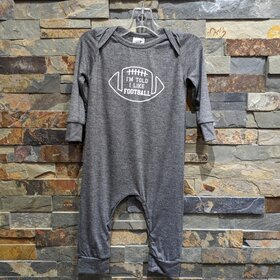 Gray I'm Told I Like Football Romper