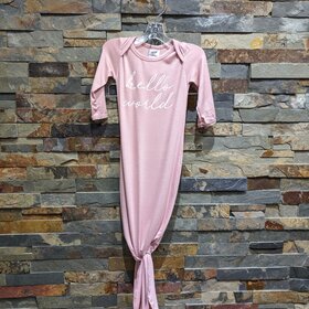 Dusty Rose Silky Knotted Hat w/ Sleeper