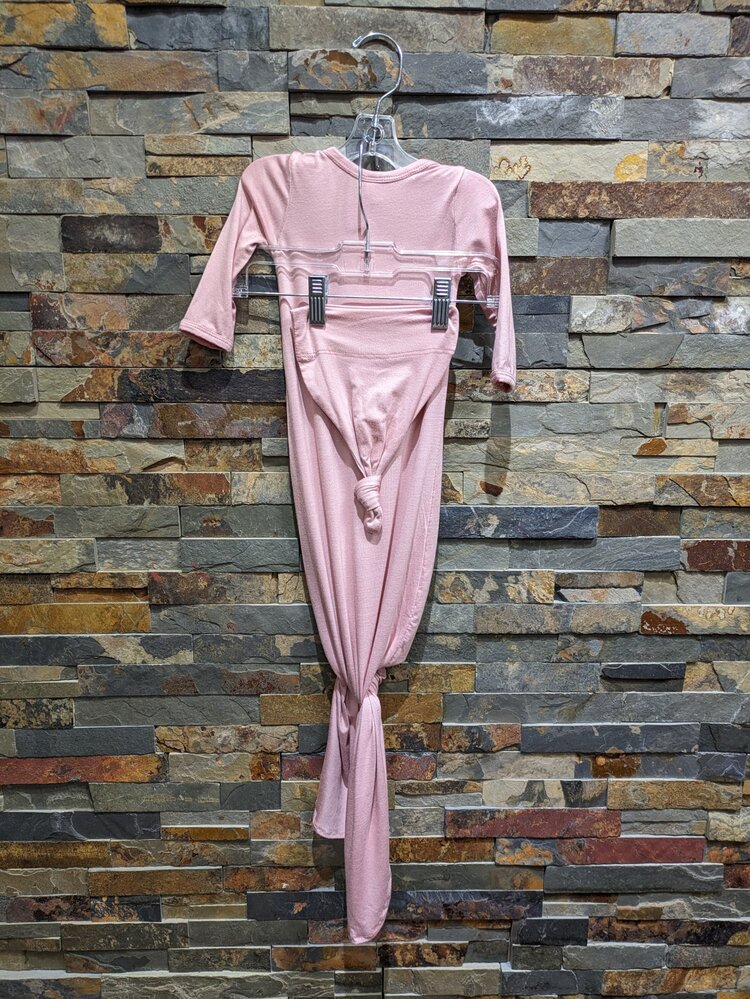 Dusty Rose Silky Knotted Hat w/ Sleeper