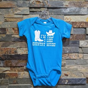 Ocean Blue I'm Told I Like Country Music Onesie