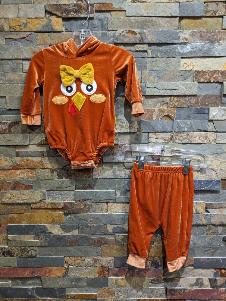 Rust 2-Piece Hooded Turkey Pantset, Size 0-3M