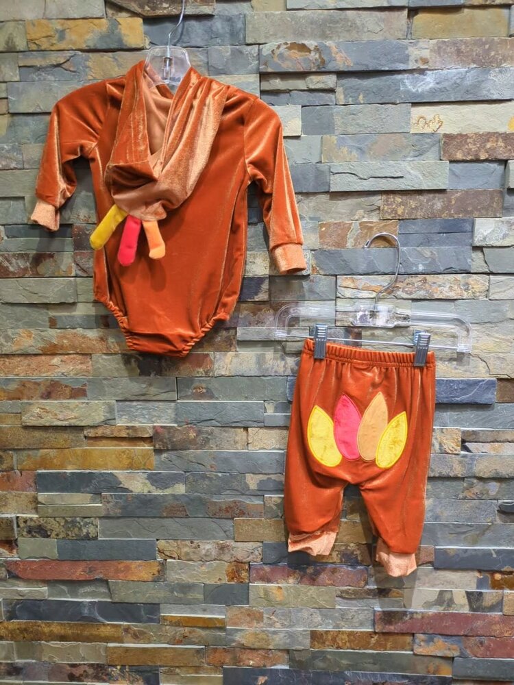Rust 2-Piece Hooded Turkey Pantset, Size 0-3M