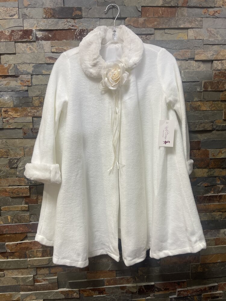 Ivory Fleece Kids Coat