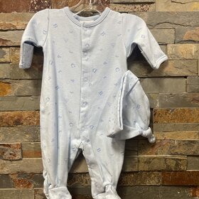 Blue ABC Sleeper w/Cap Preemie