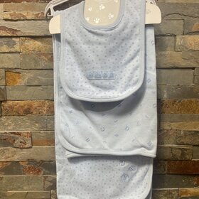 Blue ABC Bib and Blanket