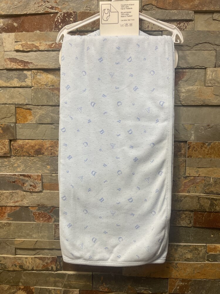 Blue ABC Bib and Blanket