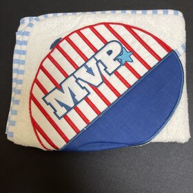 White MVP Baseball Hooded Towel