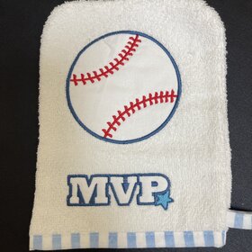 White MVP Baseball Bath Mitt